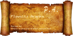Plavsitz Aranka névjegykártya