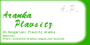 aranka plavsitz business card